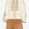 Lynne geborduurde gaasblouse Lynne geborduurde gaasblouse
