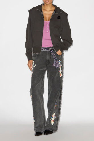 Madilia Jersey Sweatshirt met Rits