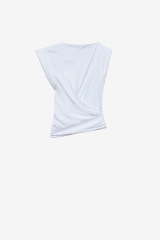 Maisan gedrapeerd T-shirt met korte mouwen
