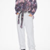 Maria bedrukte katoenen voile blouse