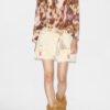 Maria bedrukte katoenen voile blouse