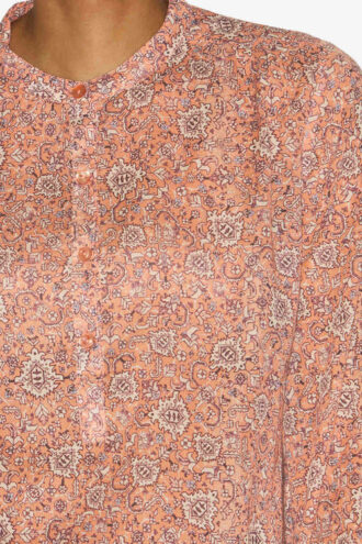 Maria bedrukte katoenen voile blouse