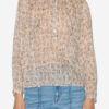 Maria bedrukte katoenen voile blouse