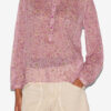 Maria bedrukte katoenen voile blouse