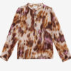 Maria bedrukte katoenen voile blouse