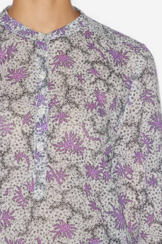 Maria-blouse van bedrukt katoenen voile