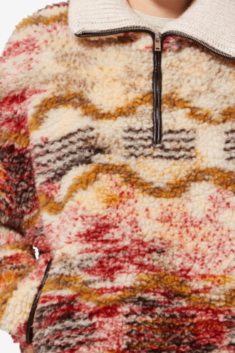 Marner fleece jas met wolkenprint