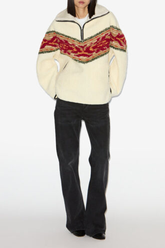 Marner Shearling-stijl jas met ritssluiting en kraag