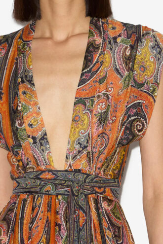 Melissa lange zijden jurk met print