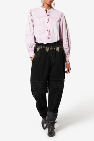 Mellya vervaagde chambray carrot broek