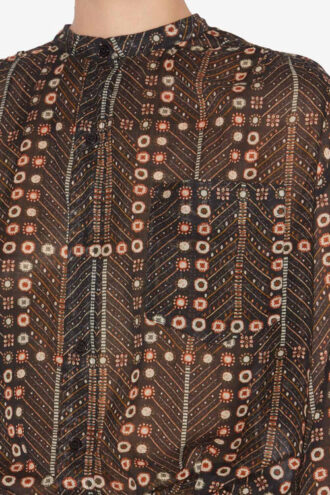 Mexika katoenen voile blouse met print