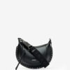 Mini Moon schoudertas van generfd leer