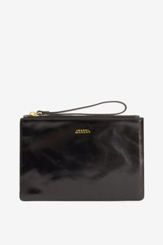 Mino glanzende leren clutch