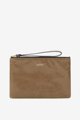 Mino glanzende leren clutch