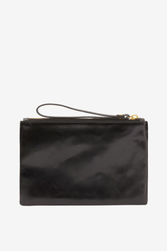Mino glanzende leren clutch