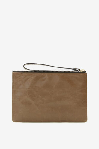 Mino glanzende leren clutch
