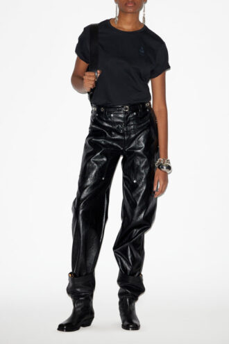 Mody katoenen T-shirt met korte mouwen en logo