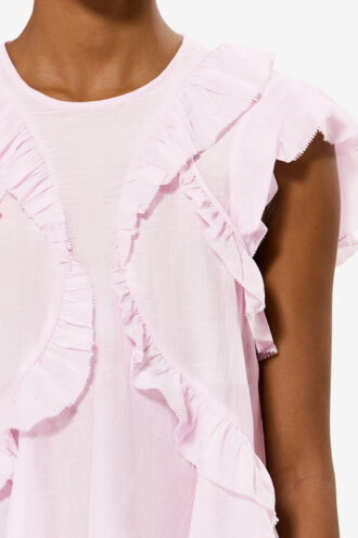 Nalou katoenen voile top met ruches