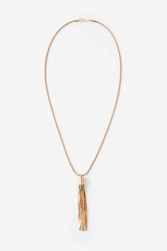 Naoki lange ketting in goudkleurig messing met kwastje