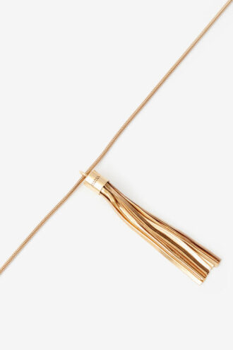 Naoki lange ketting in goudkleurig messing met kwastje