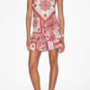 Naomi katoenen voile rok met smockwerk en bandana print
