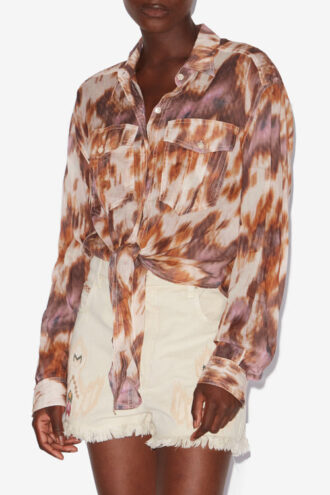 Nath katoenen voile shirt met print en strik