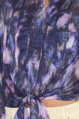 Nath katoenen voile shirt met print en strik