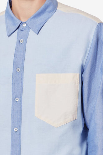 Nathael patchwork katoenen Oxford-overhemd