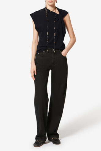 Nayda asymmetrisch T-shirt met korte mouwen
