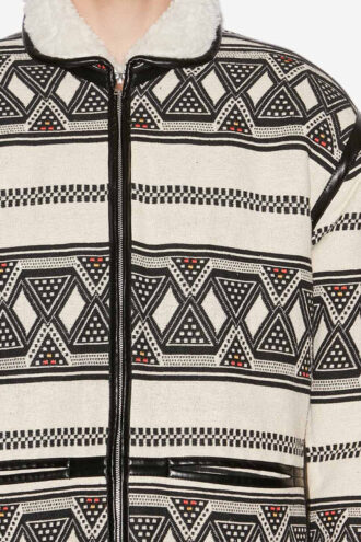 Nelkis jas met grafisch patroon en jacquard