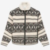 Nelkis jas met grafisch patroon en jacquard