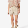 Neslya kortemouwen blouse van bedrukte mousseline