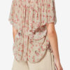 Neslya kortemouwen blouse van bedrukte mousseline