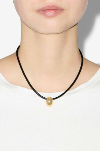 Nieuwe halve maan ketting met kraal