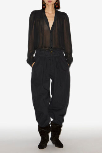 Noeline bedrukte crêpe blouse