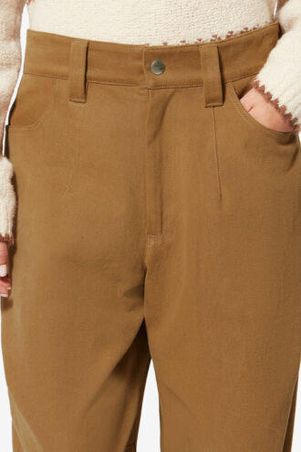 Opalyna katoenen twill canvas broek met wijde pijpen