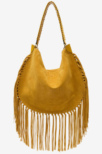 Oskan Hobo Soft Fringed Suede Kalfsleren Handtas