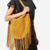 Oskan Hobo Soft Fringed Suede Kalfsleren Handtas