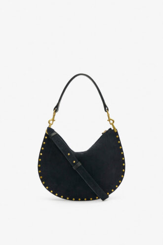 Oskan Hobo Soft Zip gevlochten suède kalfsleren handtas