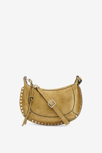 Oskan Moon suède kalfsleren baguette handtas