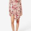 Ovia korte gedrapeerde stretch zijden rok met print Ovia korte gedrapeerde stretch zijden rok met print