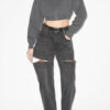 Oxane kort vest in effen gebreide stof