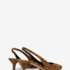 Padim pumps met open hiel van suède leer met luipaardprint
