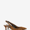 Padim pumps met open hiel van suède leer met luipaardprint