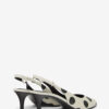 Paldo leren pumps met stippenprint en open hiel