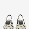 Paldo leren pumps met stippenprint en open hiel