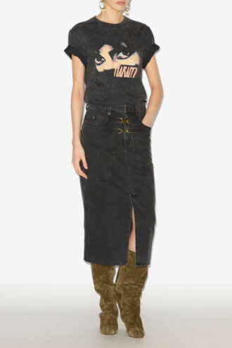 Pavina denim rok met karabijnhaken