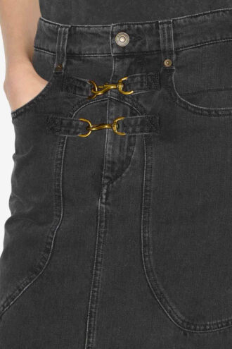 Pavina denim rok met karabijnhaken