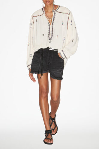 Pelson geborduurde gaasblouse