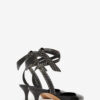 Pilvee pumps met hoge hak en open hiel van kalfsleer met studs